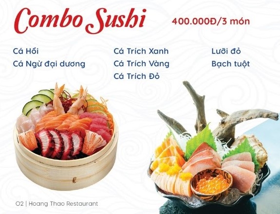 Combo Sushi với nhiều sự lựa chọn
